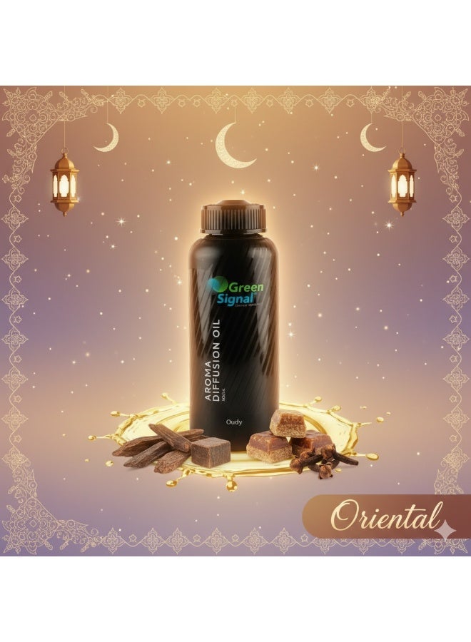 جرين سيجنال زيت عطر عودي 500 مل – زيت عطري مركز لأجهزة الدفيوزر – رائحة عود شرقي فاخر للمنزل والمكتب - Image 1